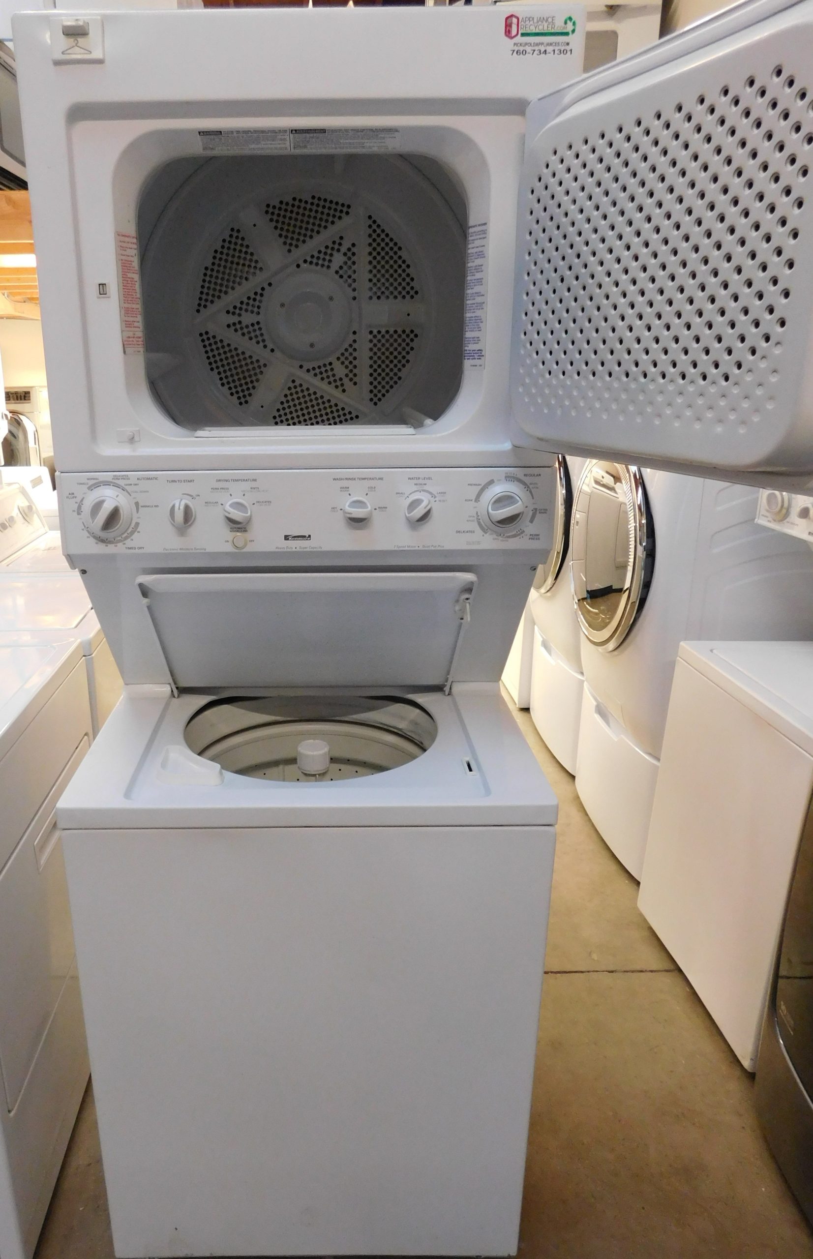 STACKED KENMORE (FULL SIZE) WASHER & (GAS) DRYER PRODUCT ID#A-405 - Image 4