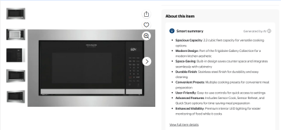 NEW FRIGIDAIRE MICROWAVE- (WITH PARTS) PRODUCT ID#A-10,005