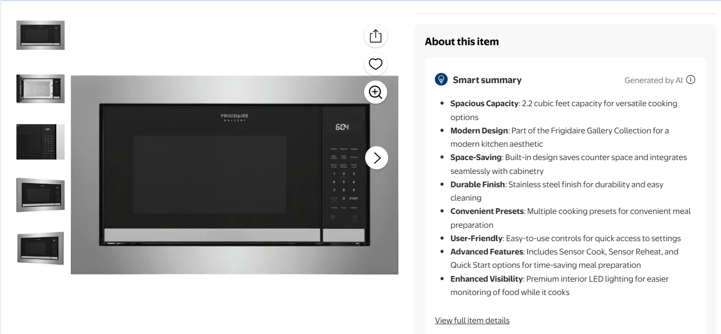 NEW FRIGIDAIRE MICROWAVE- (WITH PARTS) PRODUCT ID#A-10,005