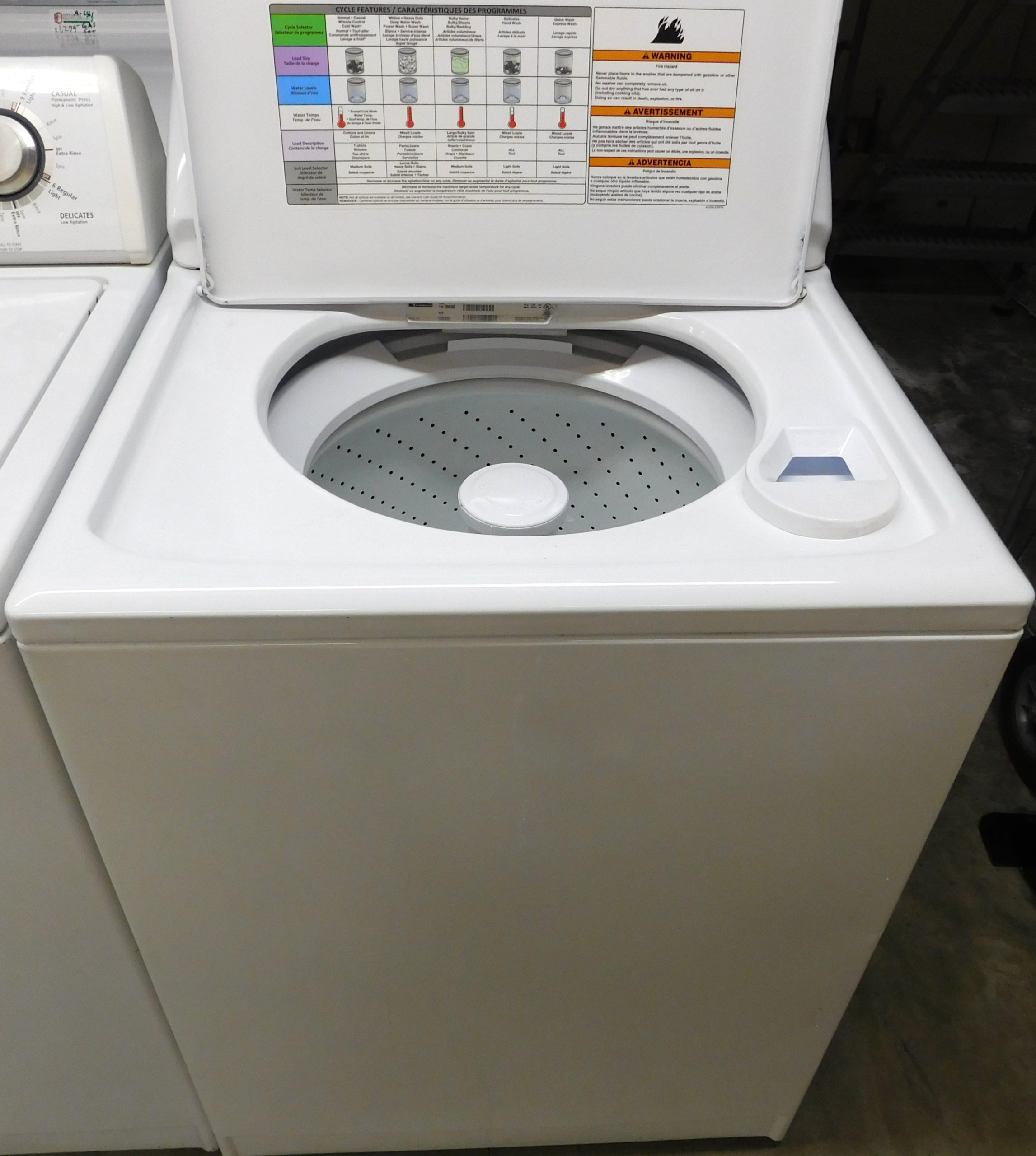 KENMORE WASHER- KING SIZE CAPACITY- HEAVY DUTY WASHER- PRODUCT ID#A-366 - Image 4