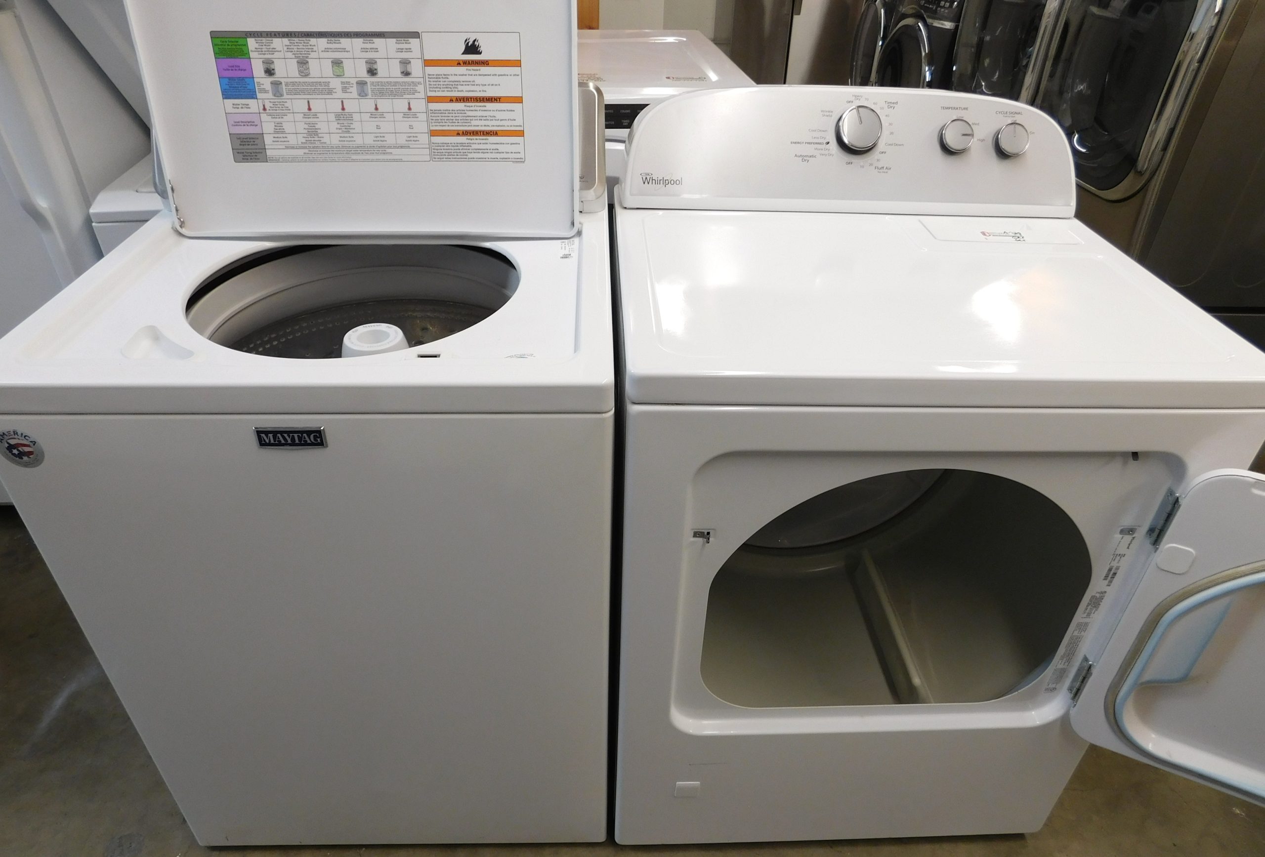 MAYTAG WASHER & WHIRLPOOL GAS DRYER- KING SIZE CAPACITY PLUS - SET PRODUCT ID#A-5000 - Image 2