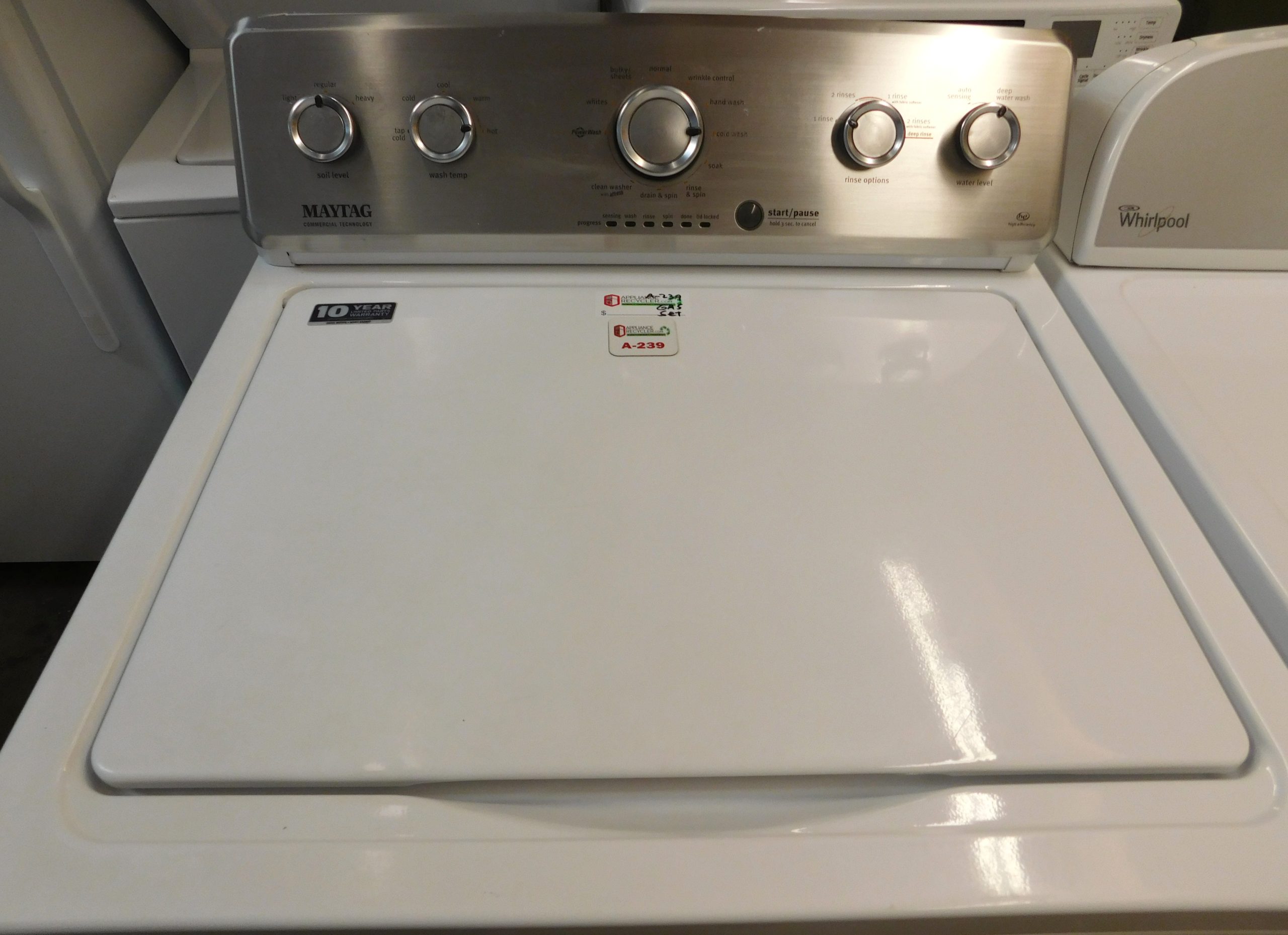 MAYTAG WASHER & WHIRLPOOL GAS DRYER- KING SIZE CAPACITY PLUS - SET PRODUCT ID#A-5000 - Image 4