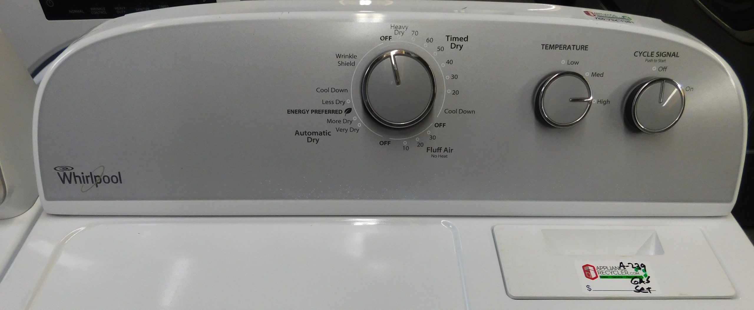 MAYTAG WASHER & WHIRLPOOL GAS DRYER- KING SIZE CAPACITY PLUS - SET PRODUCT ID#A-5000 - Image 11