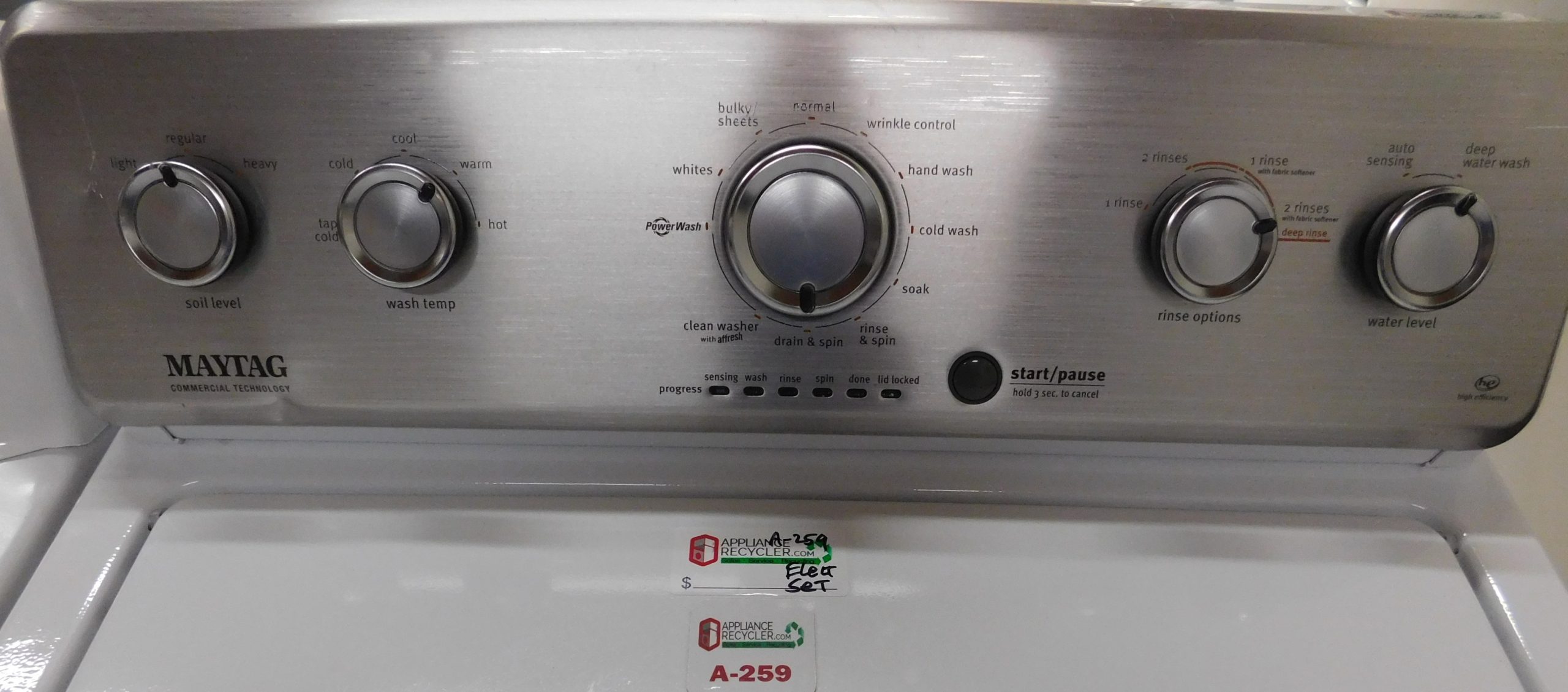 MAYTAG WASHER ELECTRIC DRYER- KING SIZE CAPACITY PLUS - SET PRODUCT ID#A-259 - Image 5