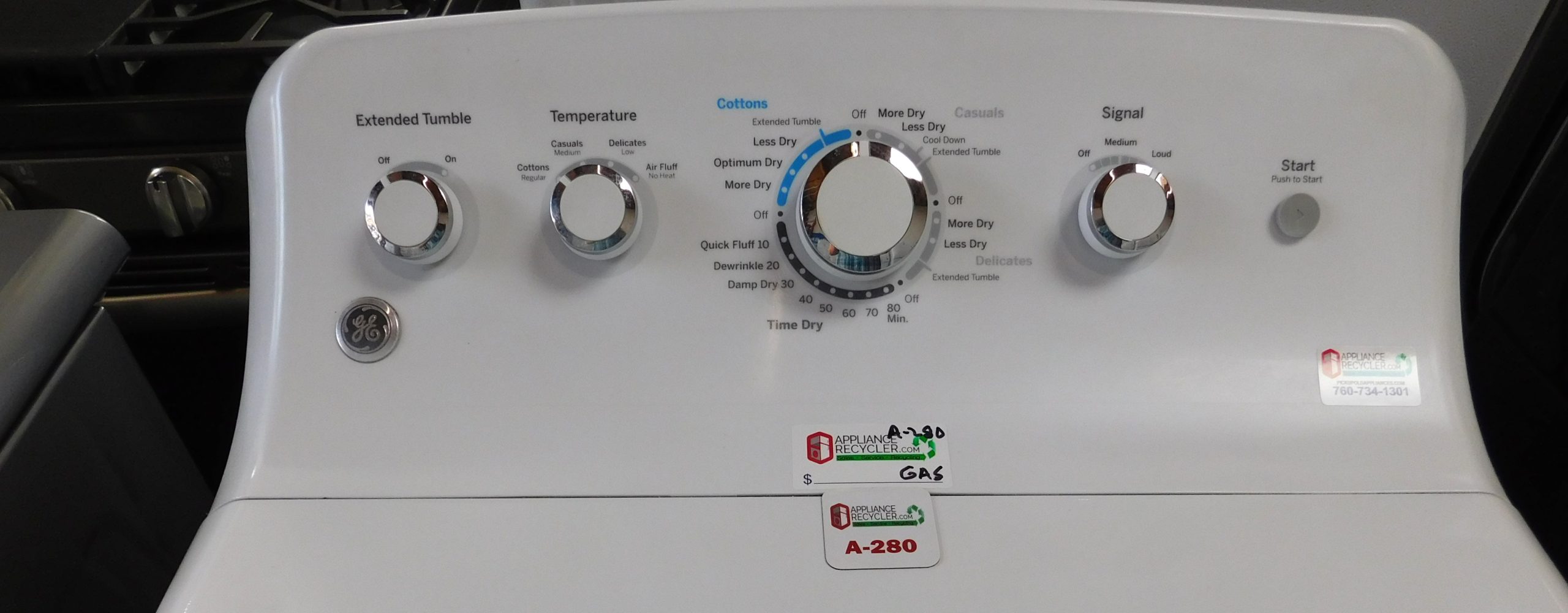 DRYER- GENERAL ELECTRIC (GAS) SUPER CAPACITY PLUS- PRODUCT ID#A-280 - Image 3