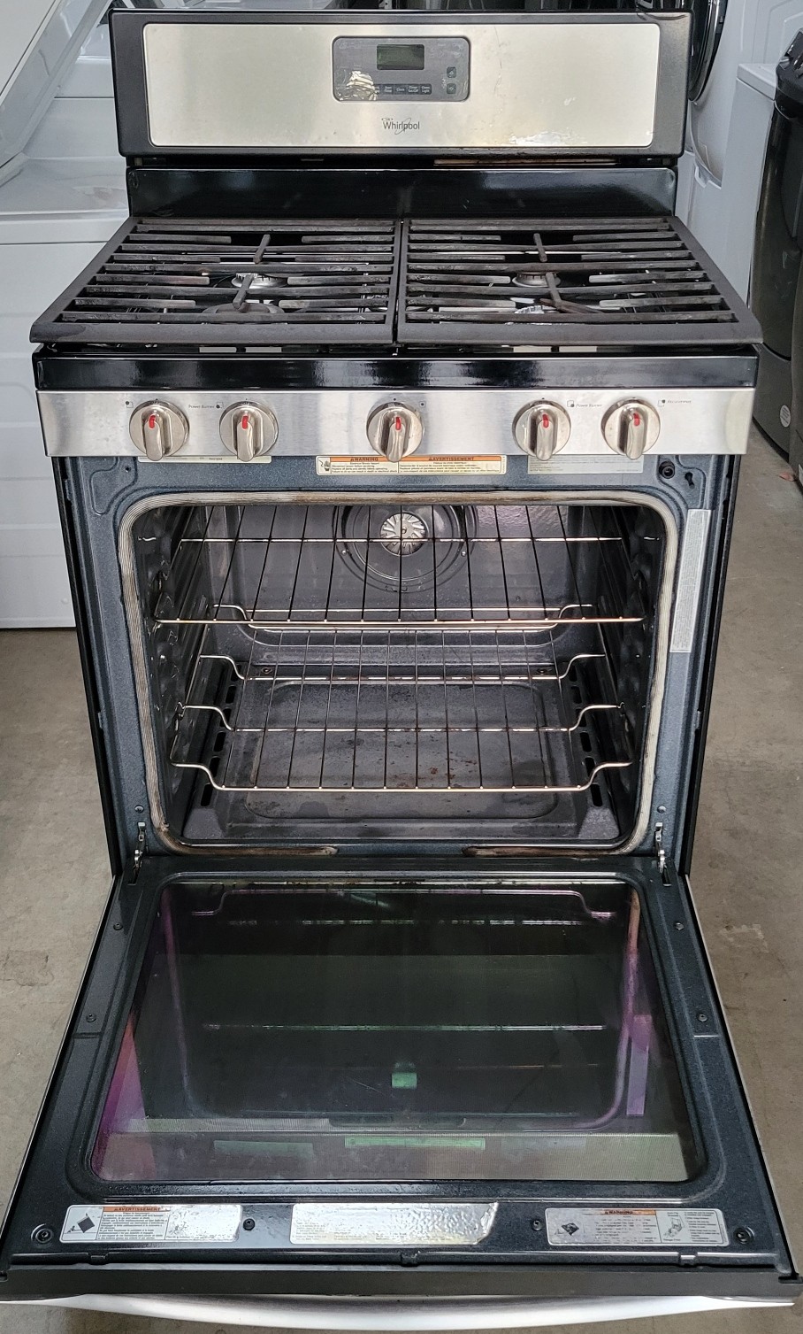 STOVE- WHIRLPOOL (CONVECTION) (BLACK & STAINLESS STEEL) - GAS- PRODUCT ID#A-655V - Image 2