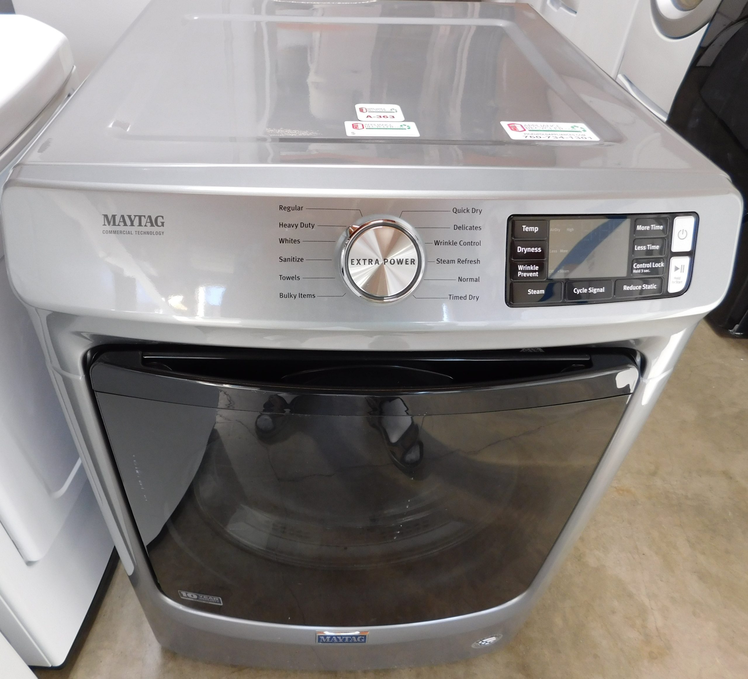 FRONT LOAD- MAYTAG GAS (WITH STEAM) DRYER A-363 (FRONT LOAD)