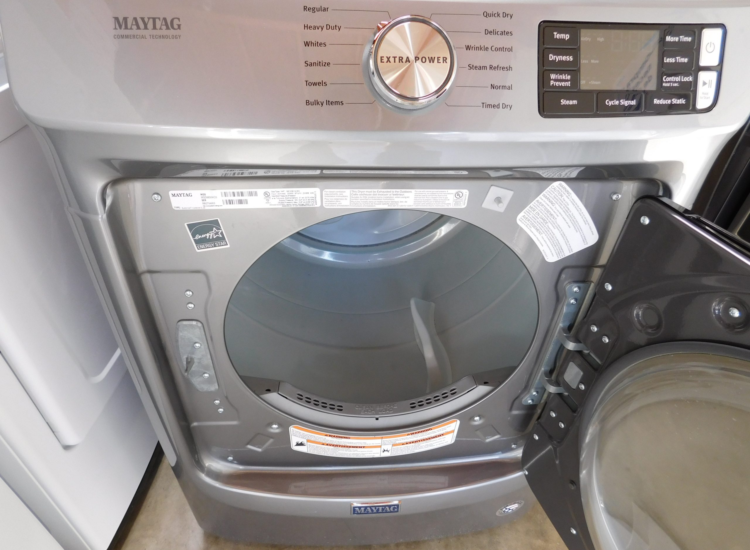 FRONT LOAD- MAYTAG GAS (WITH STEAM) DRYER A-363 (FRONT LOAD) - Image 3