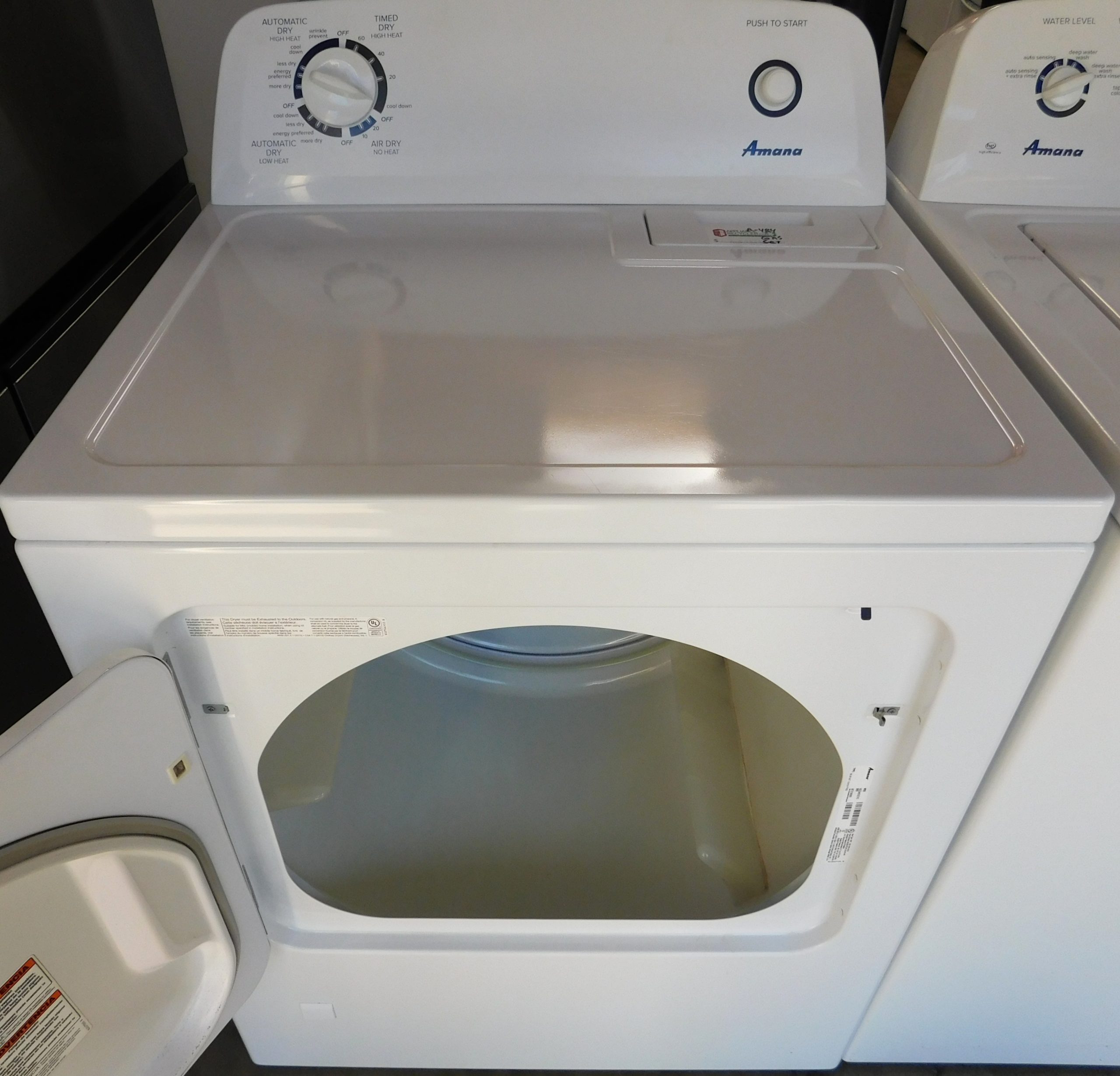 AMANA - WASHER AND GAS DRYER (SUPER CAPACITY) - SET PRODUCT ID#A-484 - Image 6