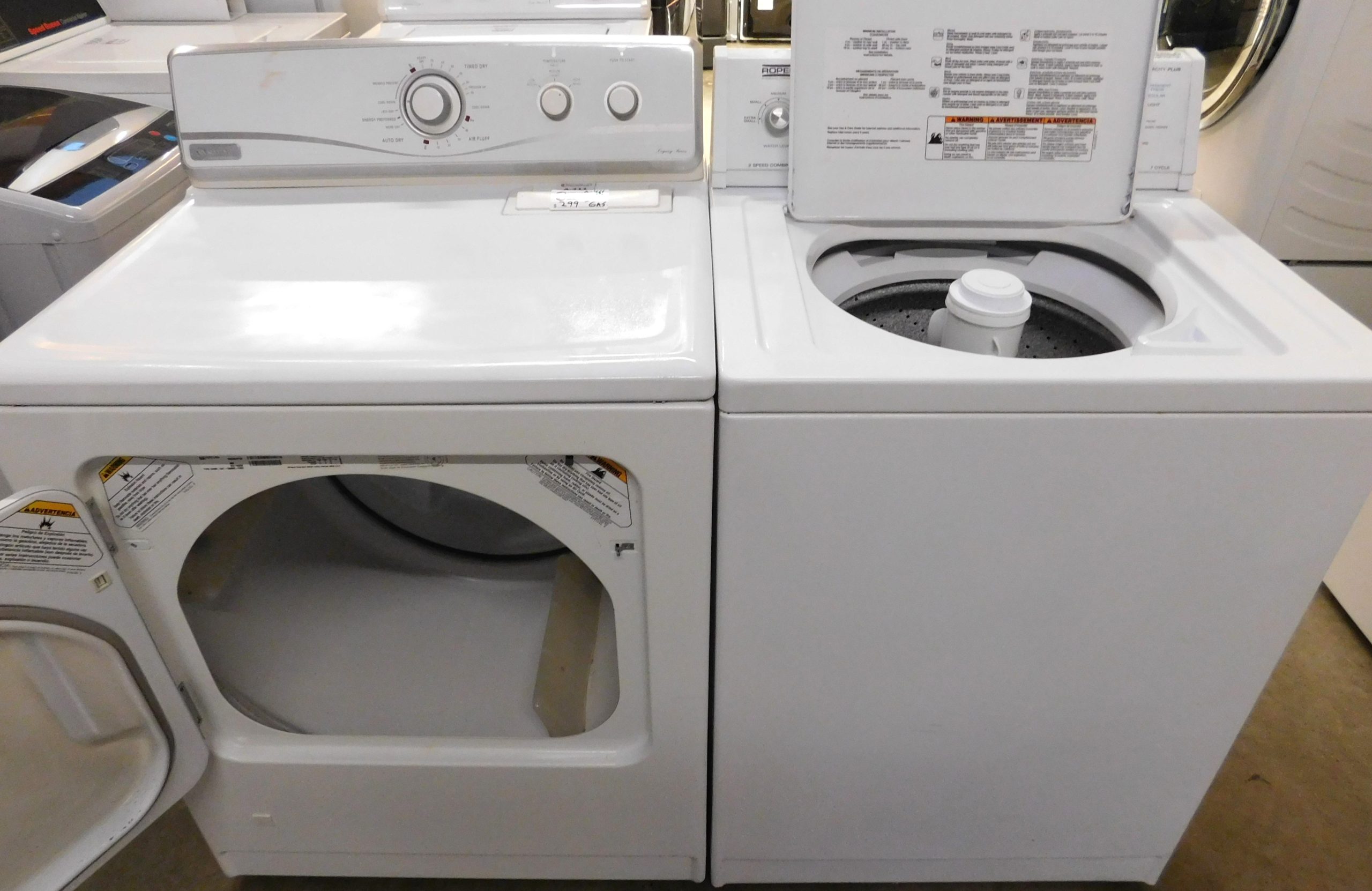 SUGGESTED SET- SUPER CAPACITY - ESTATE WASHER AND MAYTAG GAS DRYER- SET PRODUCT ID#A-252 & A-411 - Image 2