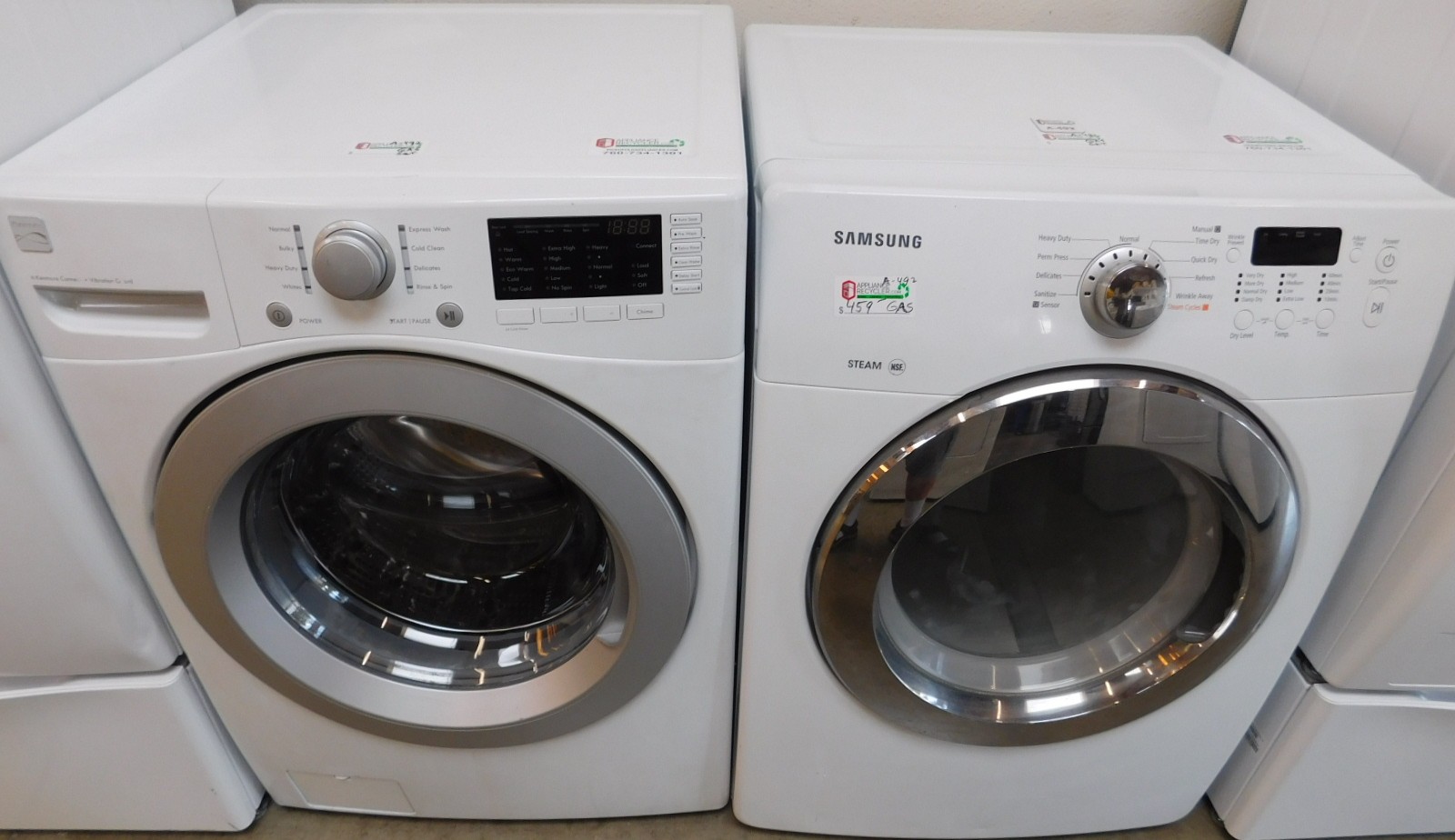 SUGGESTED GAS SET---KENMORE WASHER AND SAMSUNG GAS DRYER SET - (FRONT LOAD) PRODUCT ID# A-492