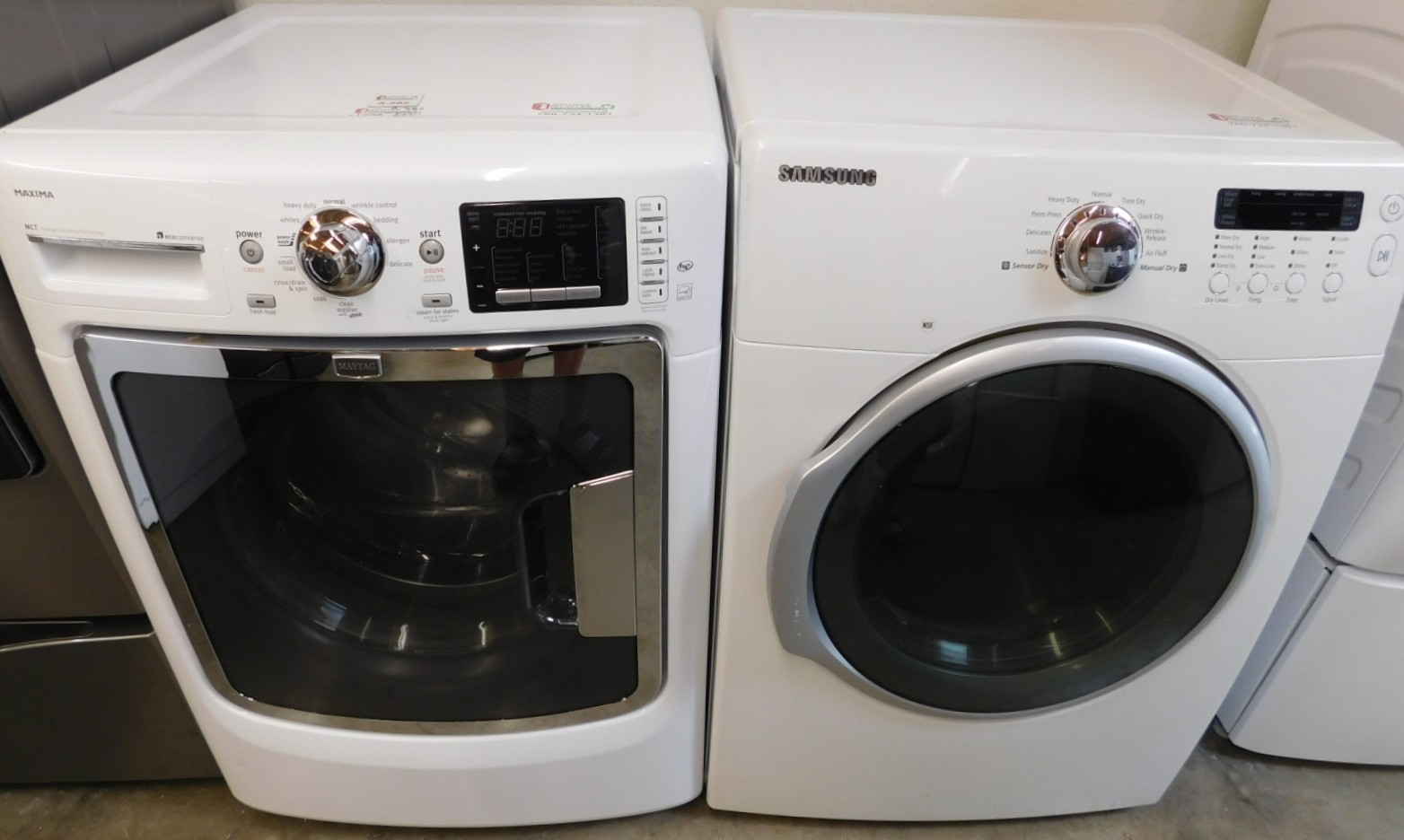SUGGESTED GAS SET---MAYTAG WASHER AND SAMSUNG GAS DRYER SET - (FRONT LOAD) PRODUCT ID# A-536